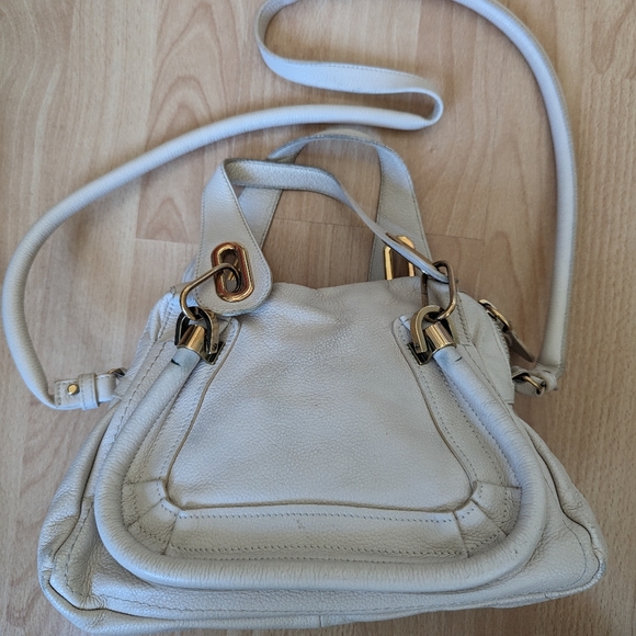 CHLOE Paraty Leather Handle Bag 2 Way Ivory *Authentic* - Picture 9 of 12